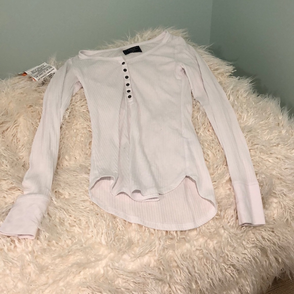 Long white button down shirt